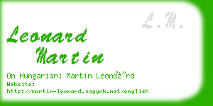 leonard martin business card